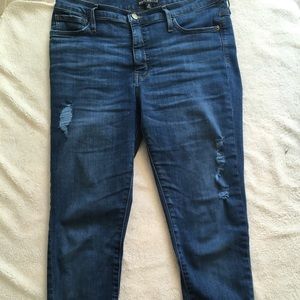 J Crew High Rise Skinny Jeans Distressed 30